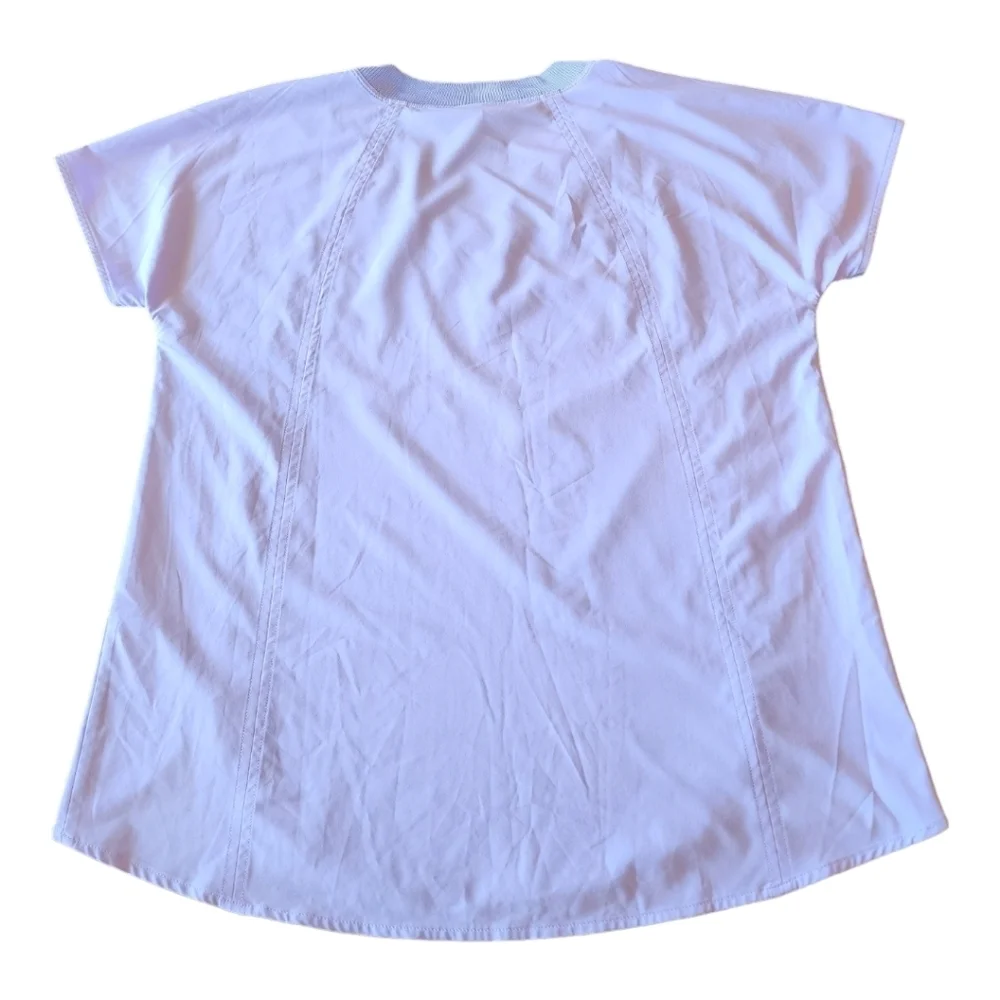 Athleta periwinkle Zephyr v-neck stretch short sleeve curved hem top S - Picture 3 of 13